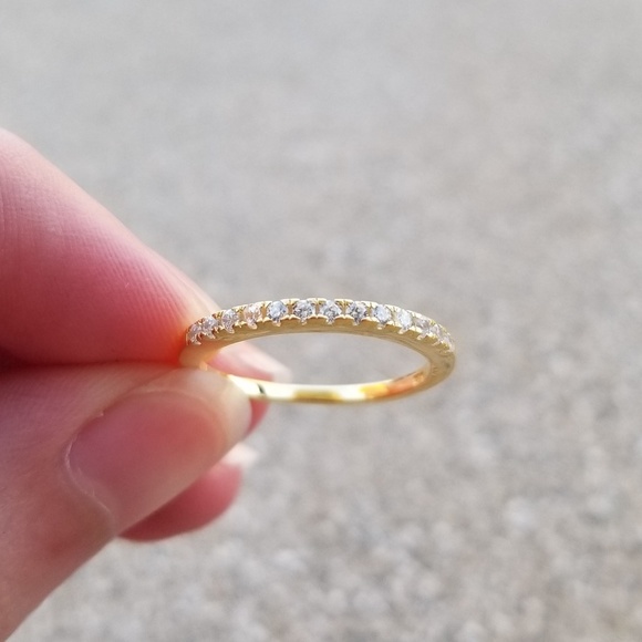 🎉LAST ONE🎉 14kt Yellow Gold Half Eternity Band - Picture 2 of 7